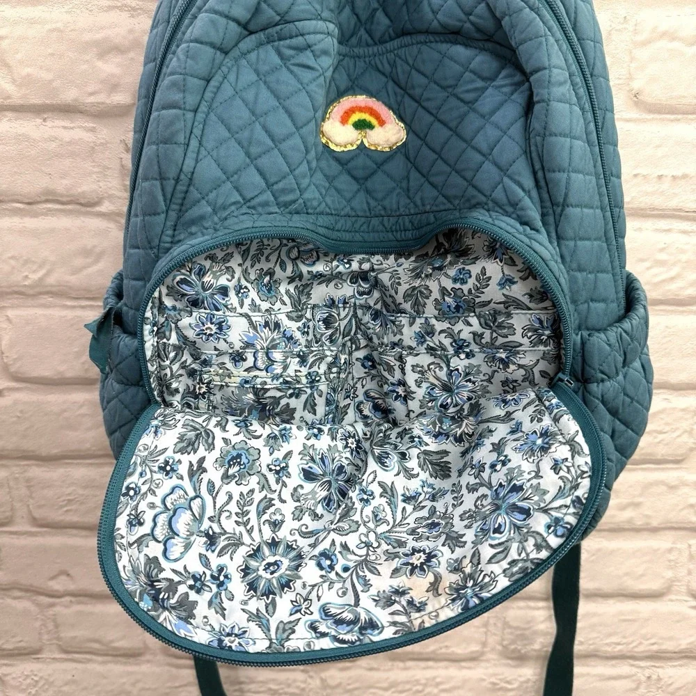 Vera Bradley Teal Quilted Backpack Taylor Swift Rainbow Embroidered‎